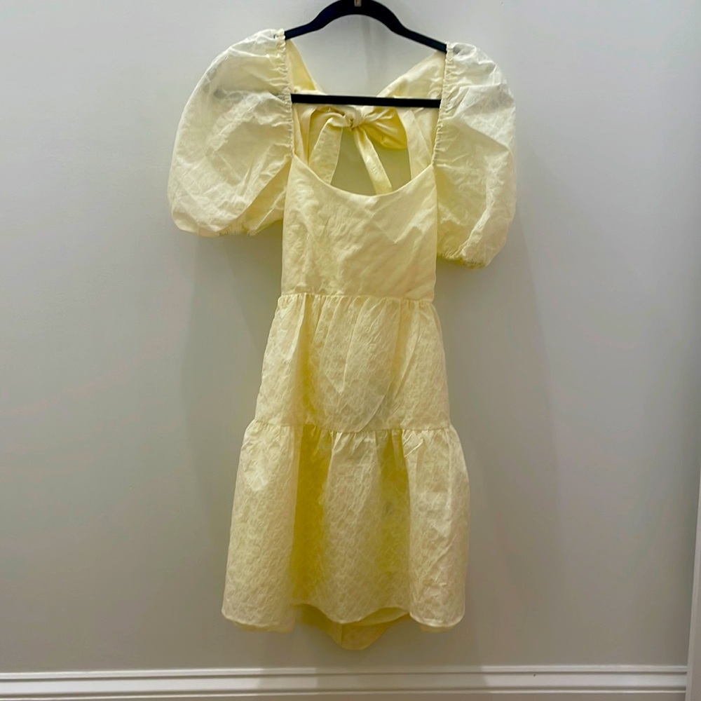Bardot Lucy Tiered Mini Dress, yellow, XS